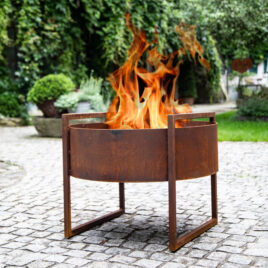 Feuerschale, Feuerstelle aus rostigem Stahl, H 45, Ø 55cm